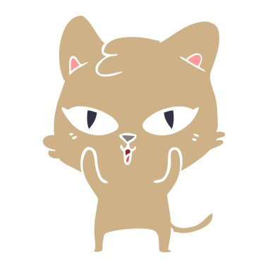 düz renk stil karikatür kedi