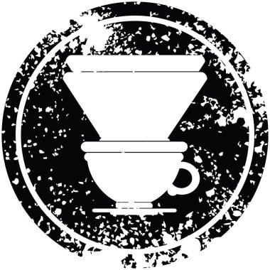 kahve filtre Kupası dairesel sıkıntılı sembolü