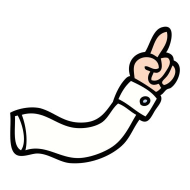 çizilmiş doodle tarzı çizgi film işaret kol el