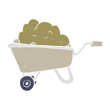 El arabası kir ve tam düz renkli çizimi