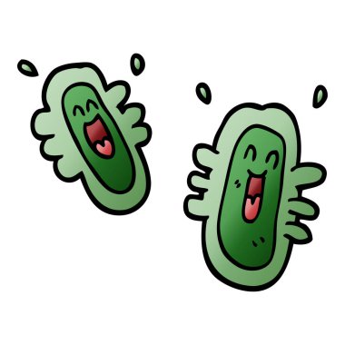 karikatür mutlu mikroplar doodle