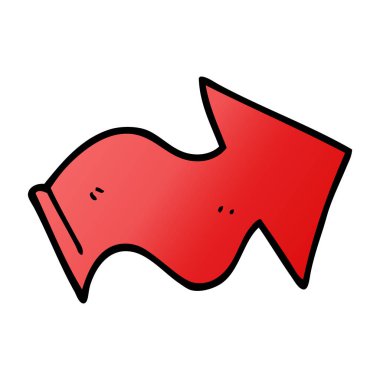 çizgi film doodle işaret eden ok