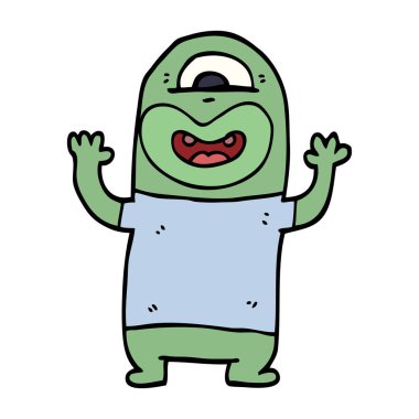 çizgi film doodle uzaylı canavar