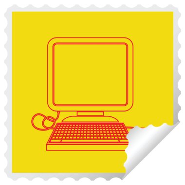 bilgisayar fare ve Etiket soyma kare ekran