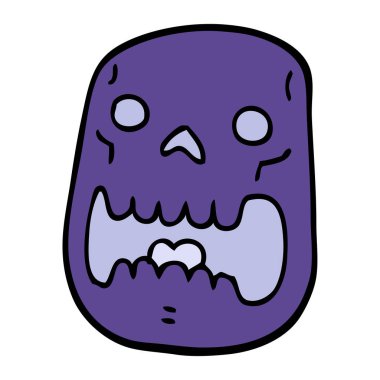 çizgi film doodle Cadılar Bayramı kafatası