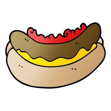 bir hotdog karikatür doodle