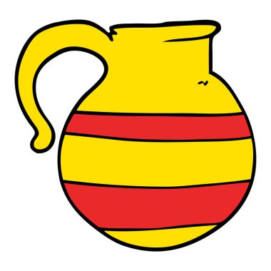 çizgi film doodle çizgili sürahi