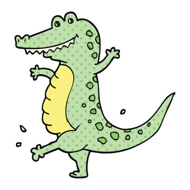 Timsah dans çizgi roman tarzı çizgi film