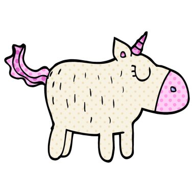 çizgi film doodle şirin tek boynuzlu at