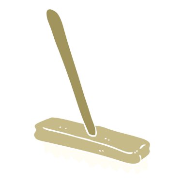 düz renk illüstrasyon karikatür fırça süpürme