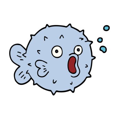 çizgi film doodle darbe balık