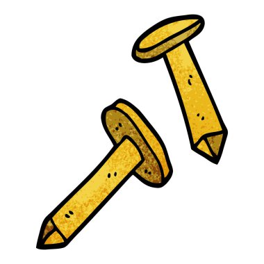 Doodle çivi karikatür, illüstrasyon vektör