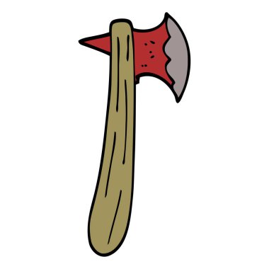 çizgi film doodle balta, vektör çizim