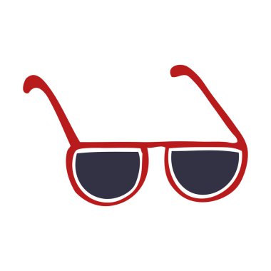 düz çizgi film doodle güneş gözlüğü