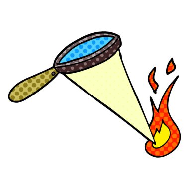 çizgi film doodle büyütme cam