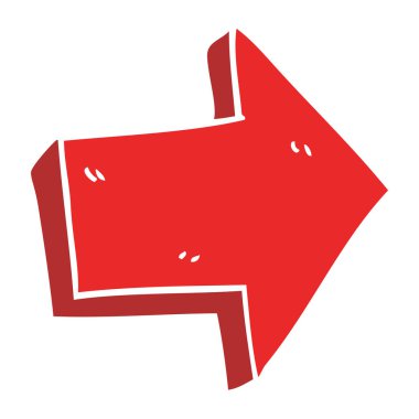 çizgi film doodle kırmızı ok