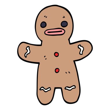 çizgi film doodle zencefilli kurabiye adam