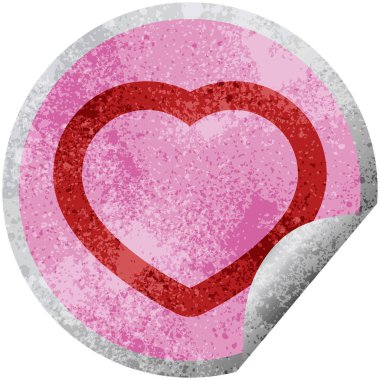 kalp sembol grafik vektör çizim dairesel etiket