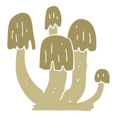 düz renk illüstrasyon mantar 