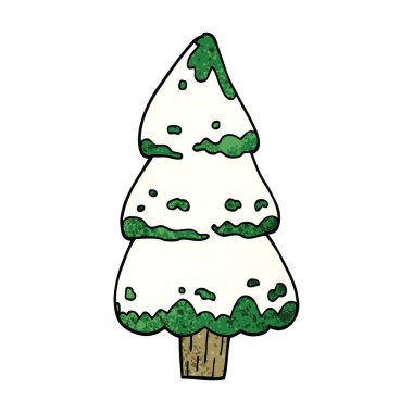 çizgi film doodle çam ağaçları