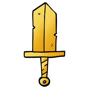 çizgi film doodle altın hançer