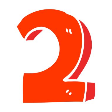 düz renk illüstrasyon karikatür iki numaralı