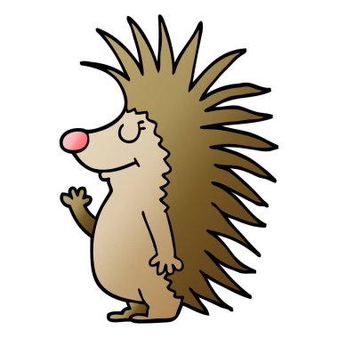 çizgi film doodle dikenli kirpi