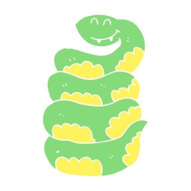 düz renk tarzı çizgi film yılan