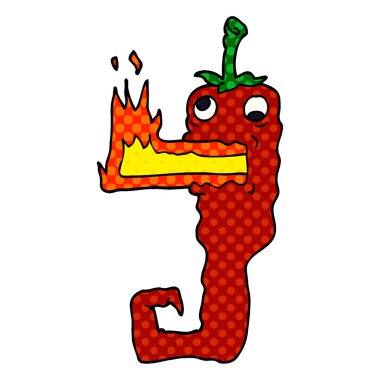 çizgi film doodle kırmızı sıcak biber