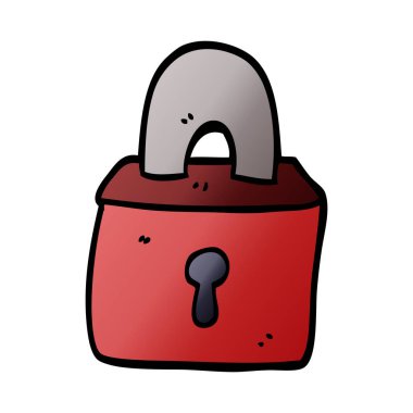 karikatür bir doodle kilit