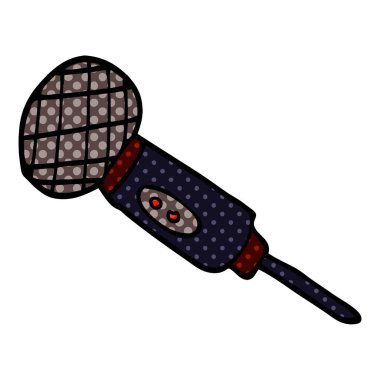 çizgi film doodle mikrofon, vektör çizim