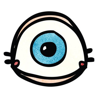 çizgi film doodle mavi göz