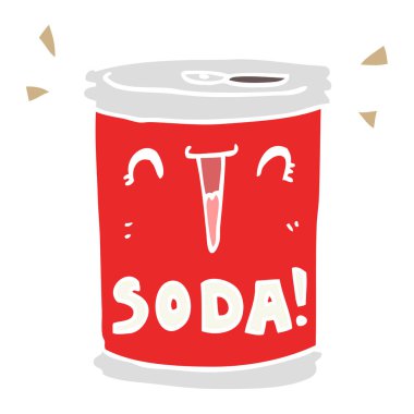 düz renk tarzı çizgi film soda olabilir