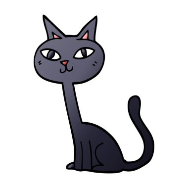 karikatür kedi, vektör çizim doodle