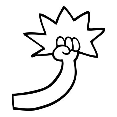 siyah beyaz çizgi film kol yumruk