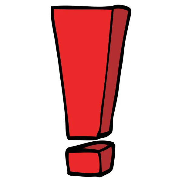 Dessin Animé Doodle Point Exclamation — Image vectorielle