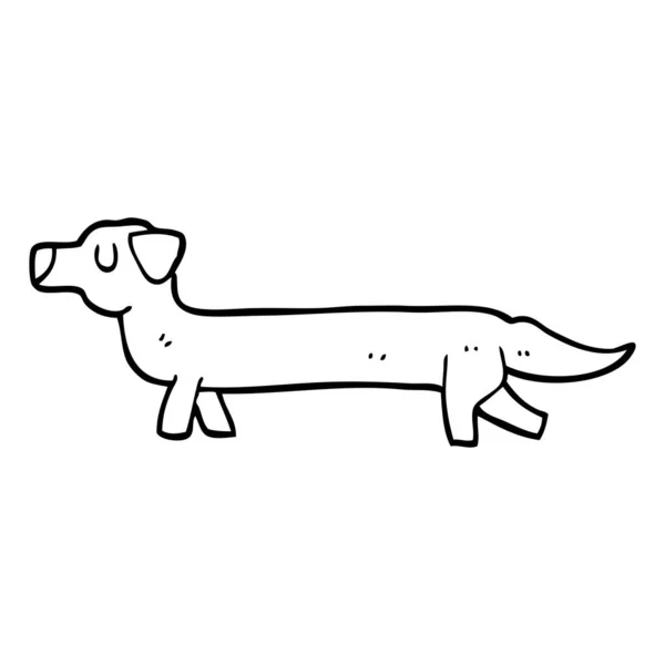 Desenho Linha Desenhos Animados Dachshund — Vetor de Stock