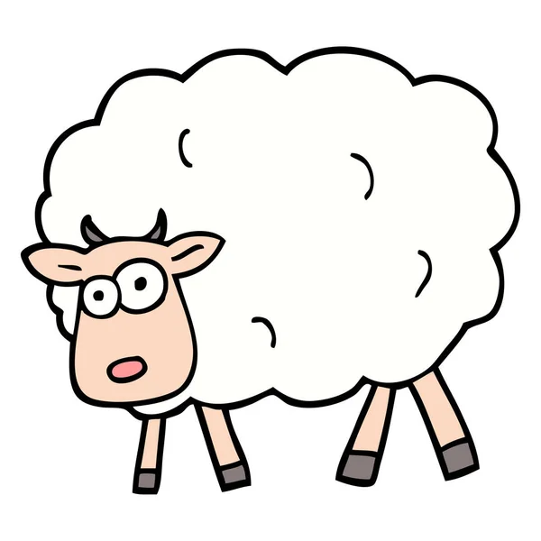 手绘涂鸦风格动画片绵羊 — 图库矢量图片