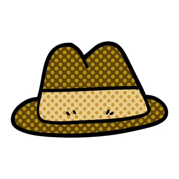 Dibujos Animados Garabato Viejo Sombrero Estilo — Vector de stock