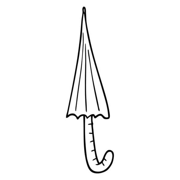 Línea Dibujo Paraguas Dibujos Animados — Vector de stock