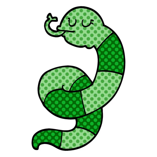 Dibujos Animados Doodle Serpiente Vector Ilustración — Archivo Imágenes Vectoriales