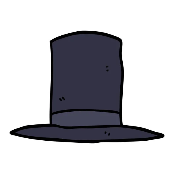 Fumetto Doodle Cappello Cilindro — Vettoriale Stock