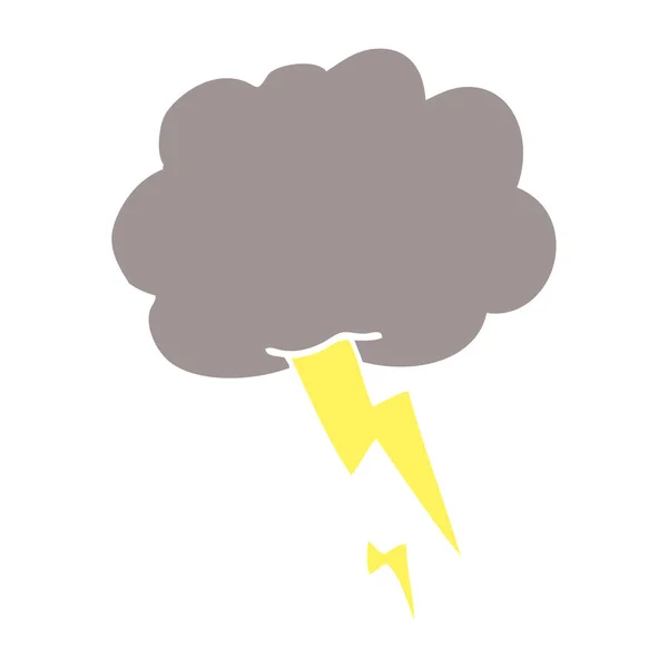 Cartoon Doodle Onweerswolk Met Lightning — Stockvector