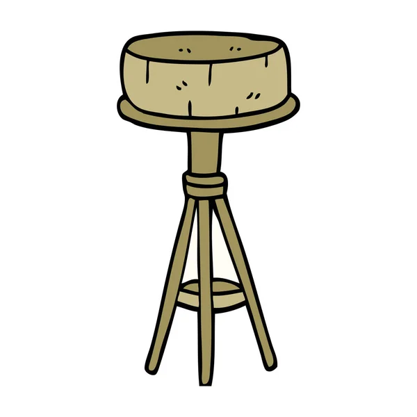 Dessin Animé Doodle Tabouret Petit Déjeuner — Image vectorielle