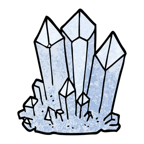 Grunge Texturou Ilustrace Kreslené Přírodní Krystaly — Stockový vektor