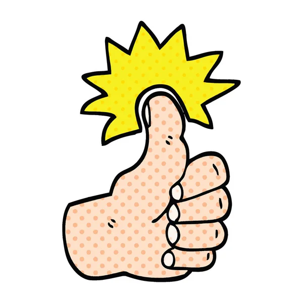 Comic Book Style Cartoon Thumbs Symbol — Stock Vector