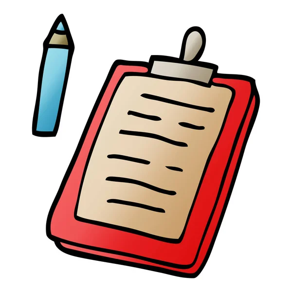 Cartoon Doodle Clipboard — Stockvektor