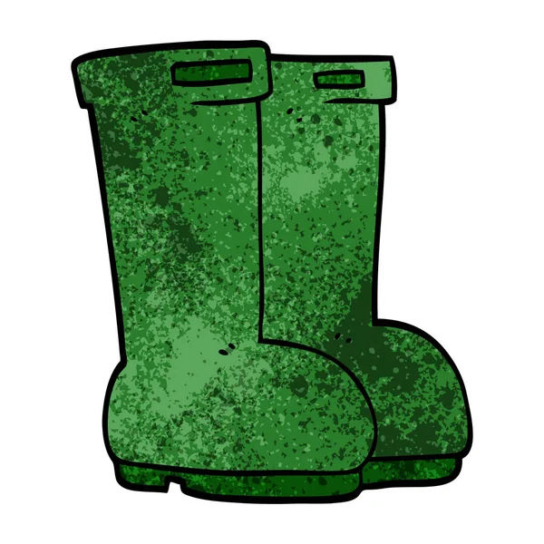 Desenho Animado Doodle Wellingtons Design Vetorial —  Vetores de Stock