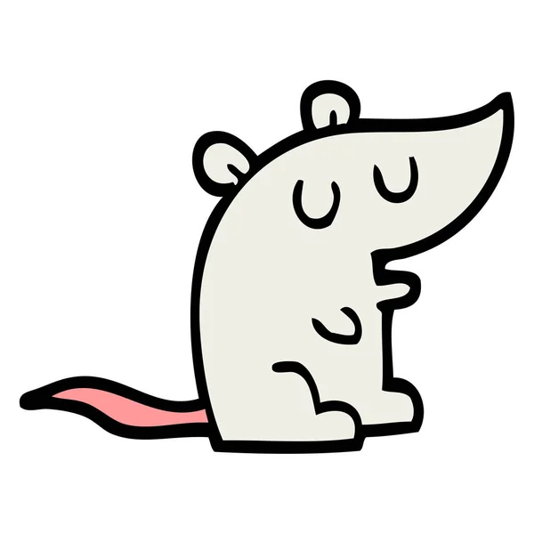 Mão Desenhado Doodle Estilo Cartoon Mouse — Vetor de Stock