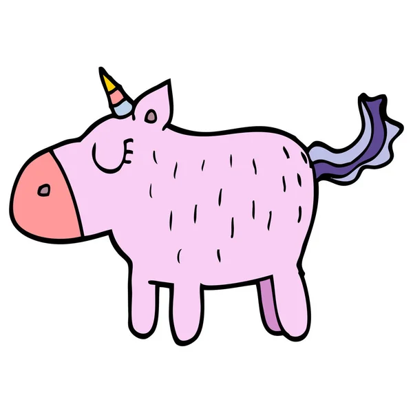 Cartoon Doodle Cute Unicorn — Stock Vector